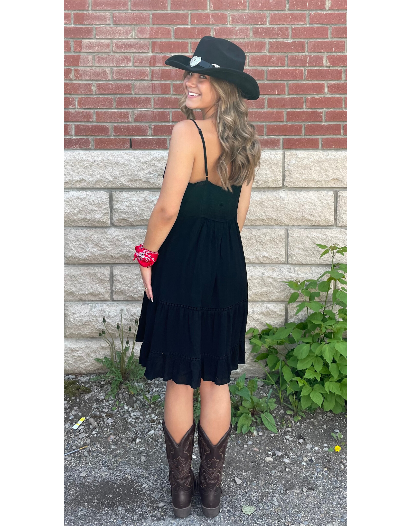 EsQualo Esqualo - Spaghetti Strap Dress with Tassel Detail