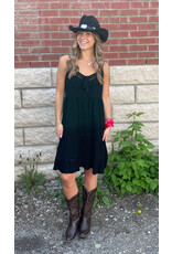 EsQualo Esqualo - Spaghetti Strap Dress with Tassel Detail