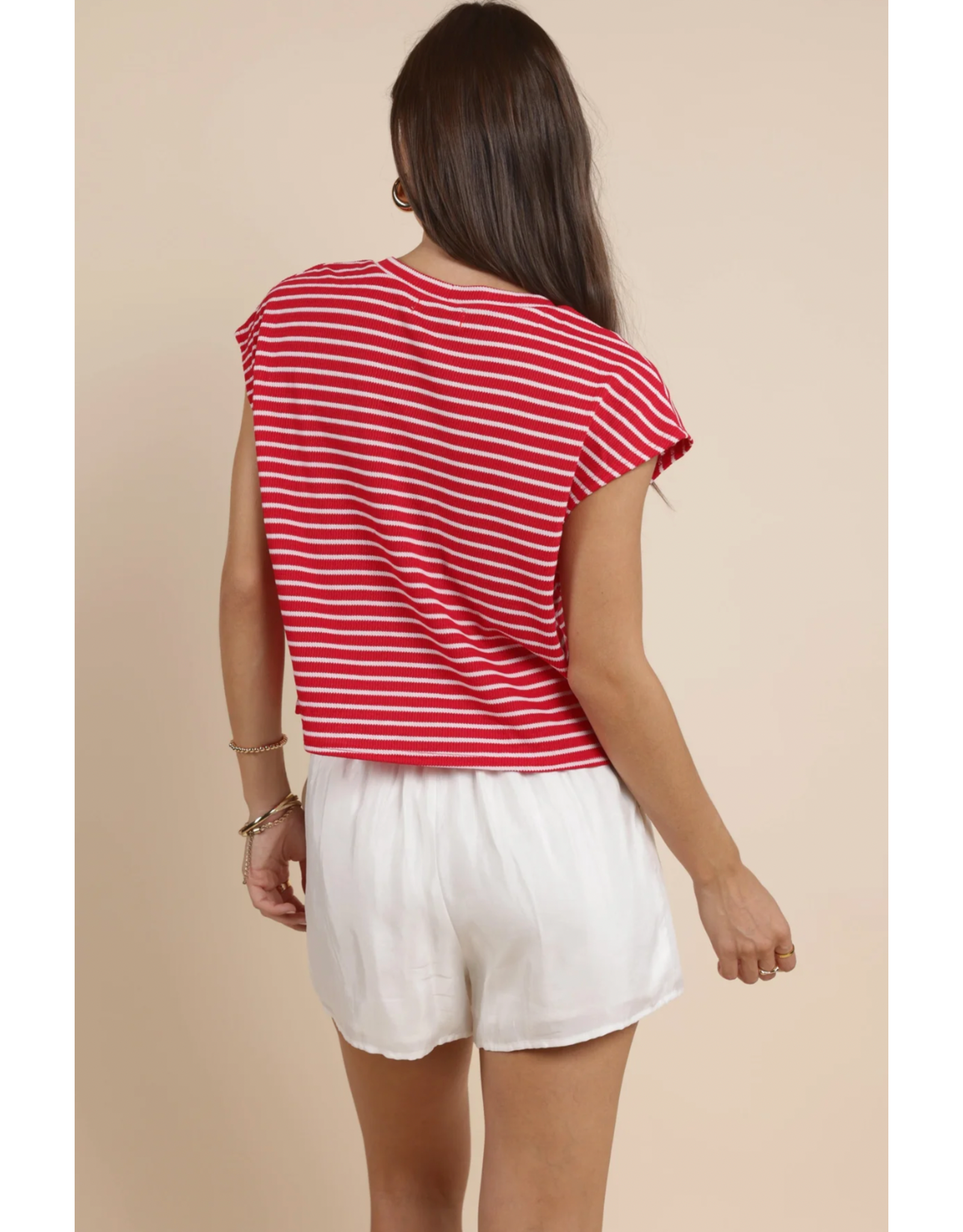 Sadie & Sage Sadie & Sage - Chase the Sun Striped Top (Red / White)