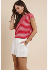 Sadie & Sage Sadie & Sage - Chase the Sun Striped Top (Red / White)