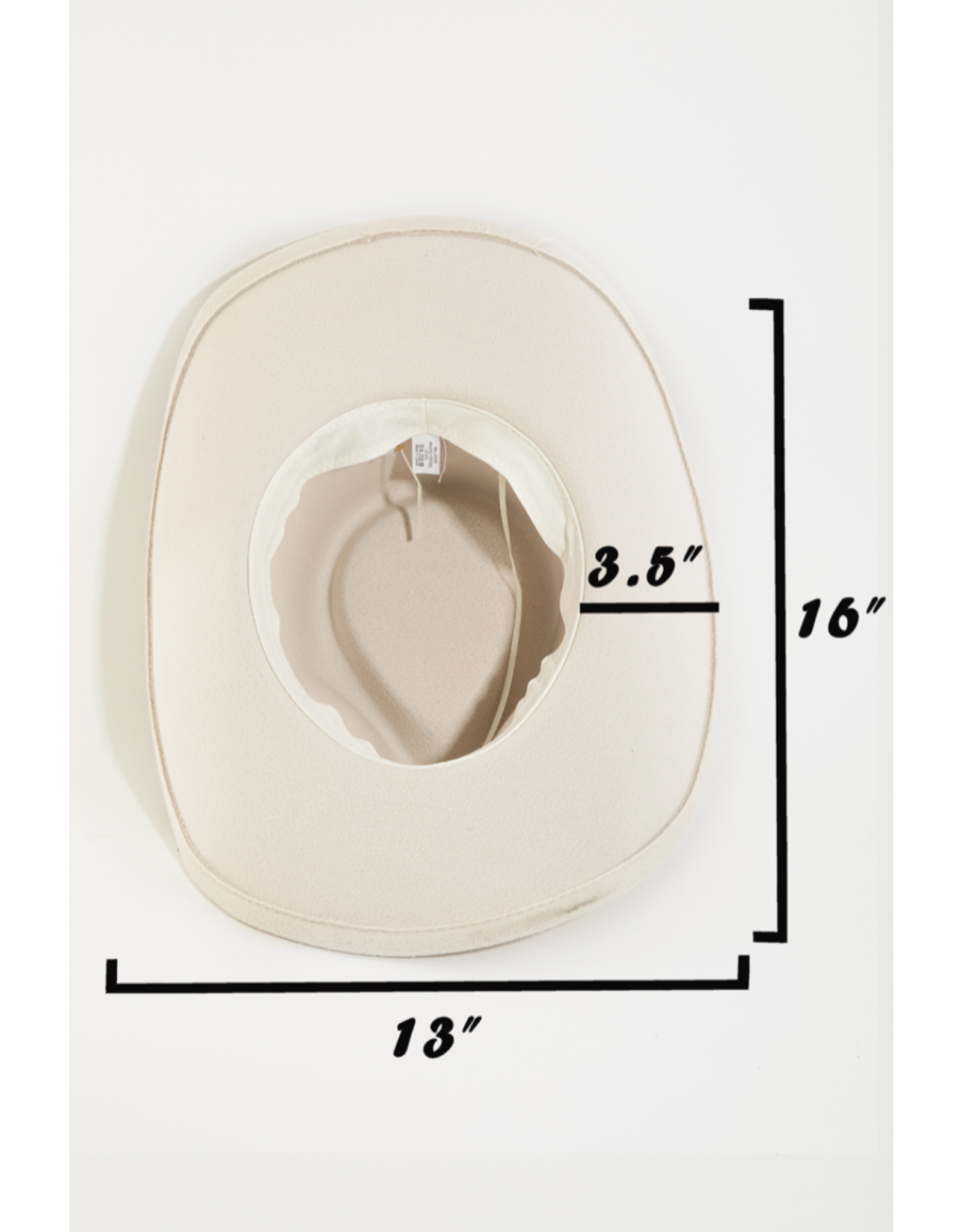 Fame Accessories Boho Disc Strap Cowboy Hat (Taupe)