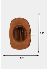 Fame Accessories Heart Buckle Cowboy Hat (Brown)