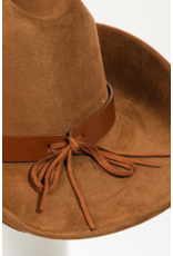 Fame Accessories Heart Buckle Cowboy Hat (Brown)