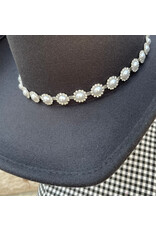 Fame Accessories Pearl Studded Cowboy Hat (Black)