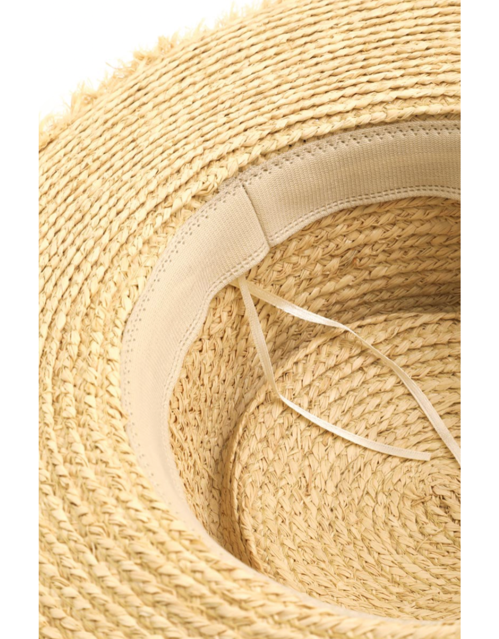 Fame Accessories Straw Braided Cowboy Hat (Tan)