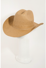 Fame Accessories Straw Braided Cowboy Hat (Tan)