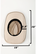 Fame Accessories Turquoise Oval Stone Strap Cowboy Hat (Taupe)