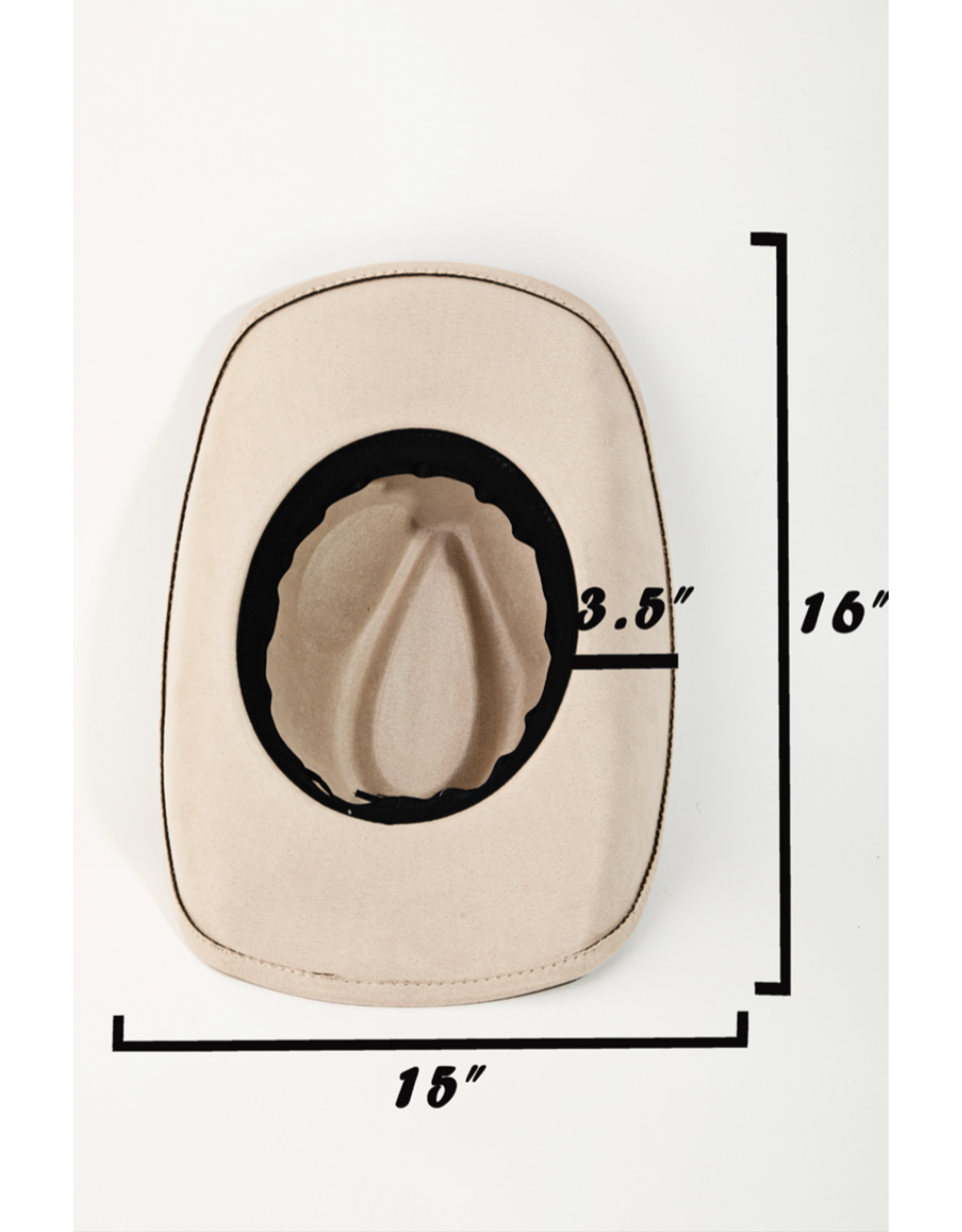 Fame Accessories Turquoise Oval Stone Strap Cowboy Hat (Taupe)
