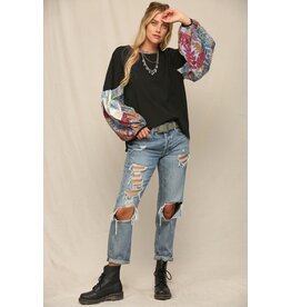Kye Mi Lauryn - Long sleeve top with contrast sleeves