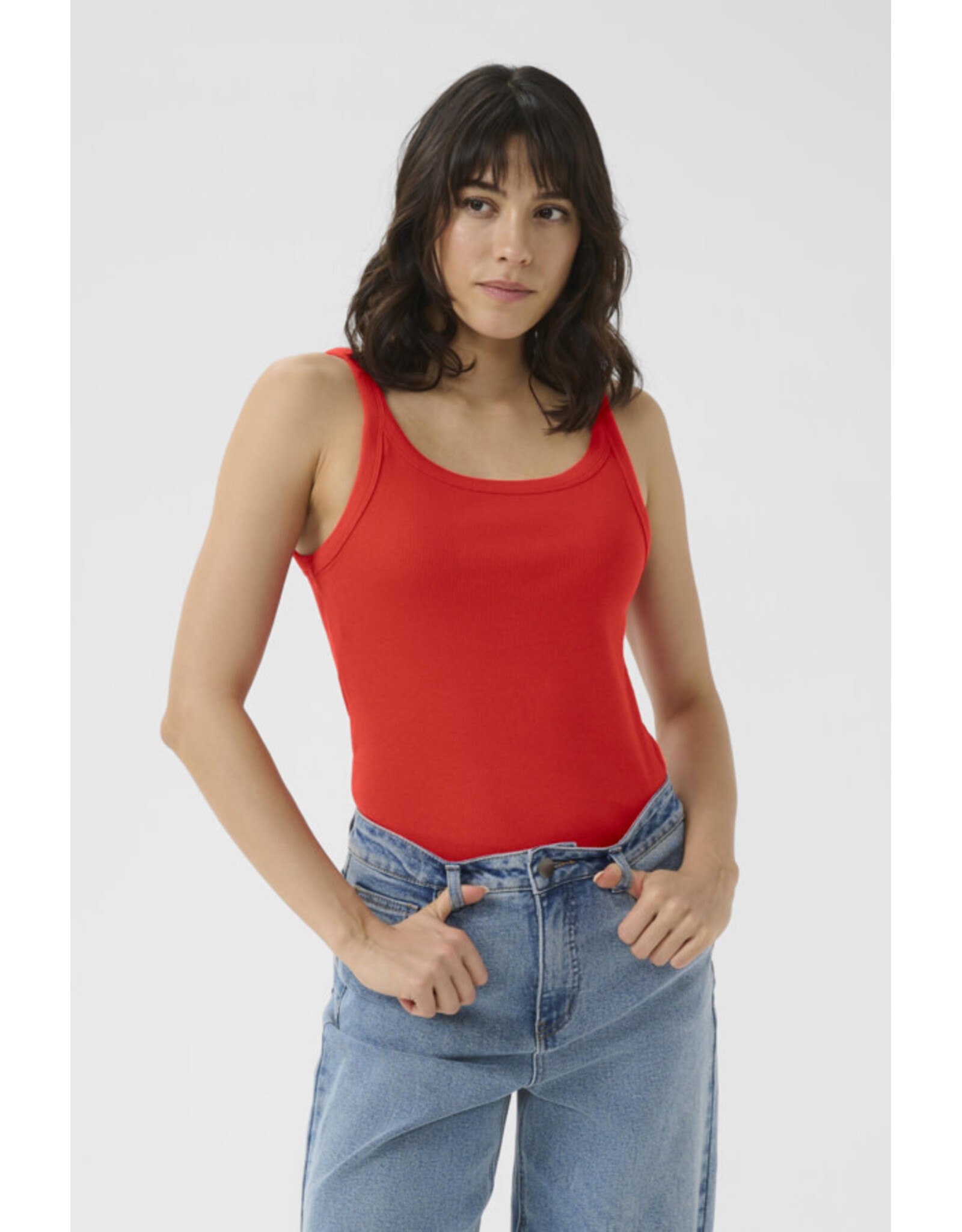 Kaffe Kaffe - Carna Tank (True Red)