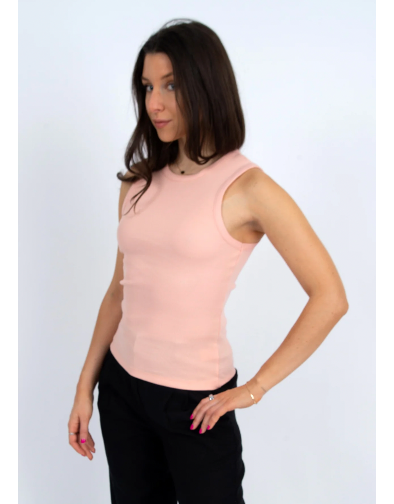 RD Style RD Style - Maria Crewneck Muscle Tank (Dusty Peach)