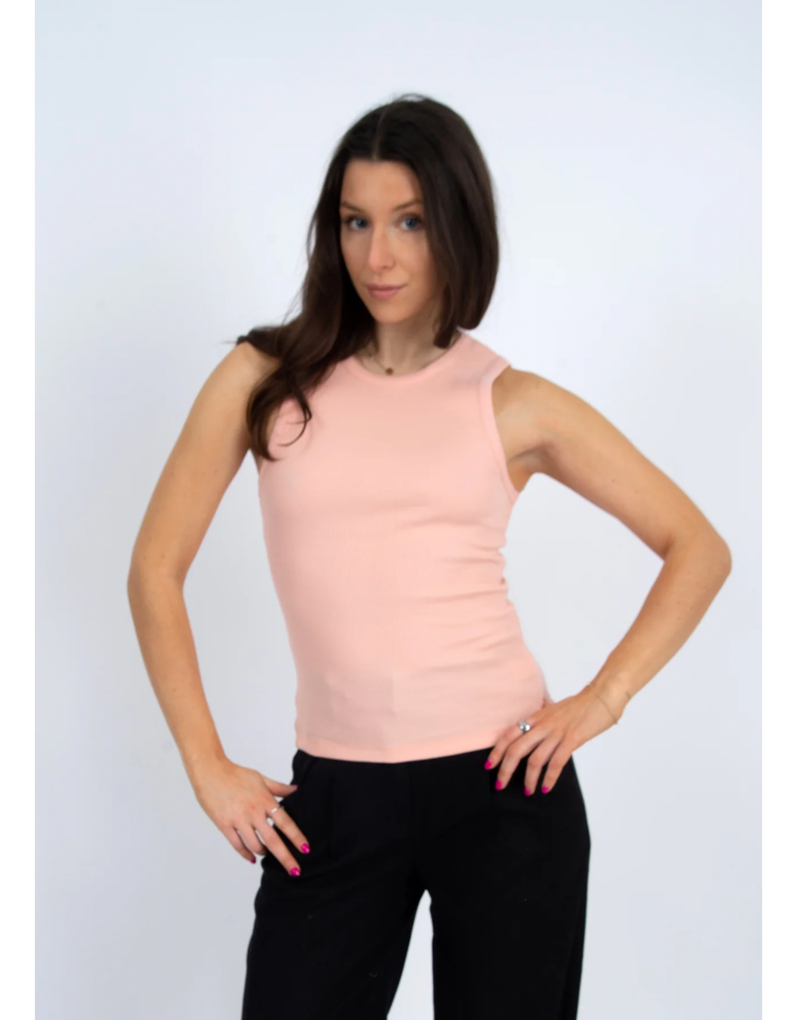 RD Style RD Style - Maria Crewneck Muscle Tank (Dusty Peach)