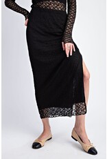 ee:some Lace Side Slit Maxi Skirt (Black)