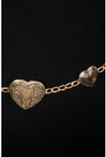 Fame Accessories Engraved Heart Link Chain Belt (Gold)