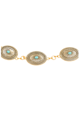 Fame Accessories Ornate Concho Disc Chain Belt (Gold)
