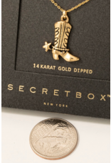 Fame Accessories Gold Dipped Western Cowboy Boots Necklace (14K Gold Dipped)