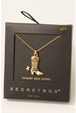 Fame Accessories Gold Dipped Western Cowboy Boots Necklace (14K Gold Dipped)