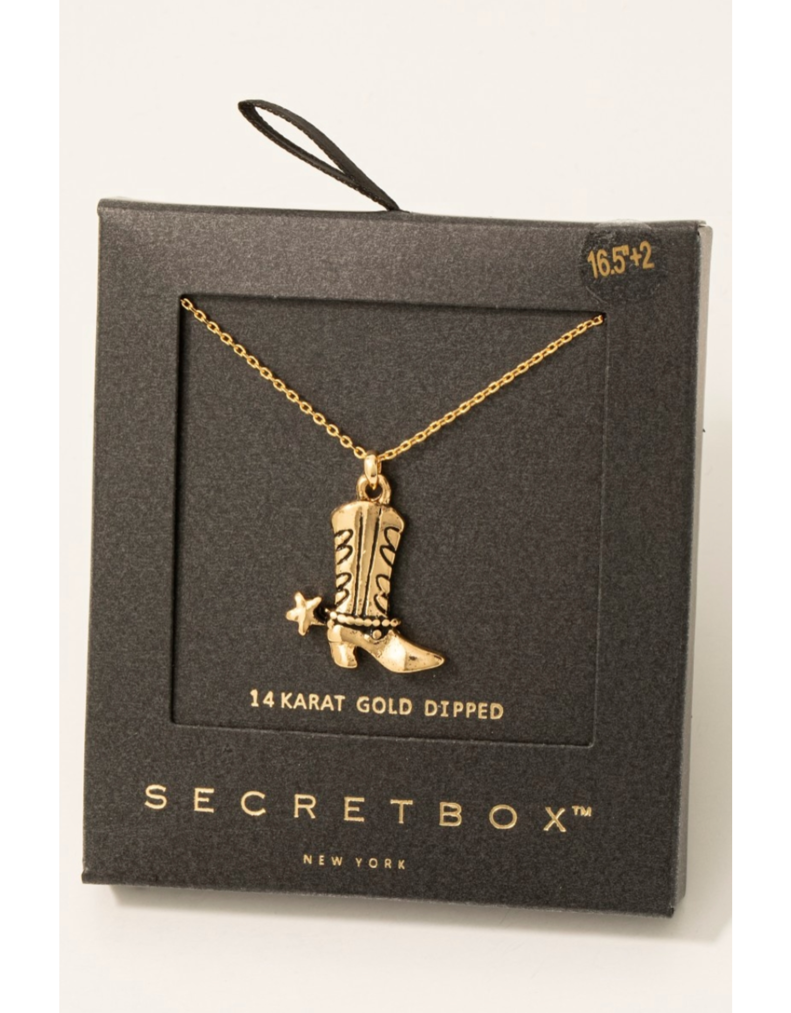Fame Accessories Gold Dipped Western Cowboy Boots Necklace (14K Gold Dipped)