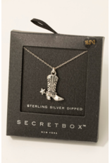 Fame Accessories Western Cowboy Boots Necklace (Sterling silver dipped)