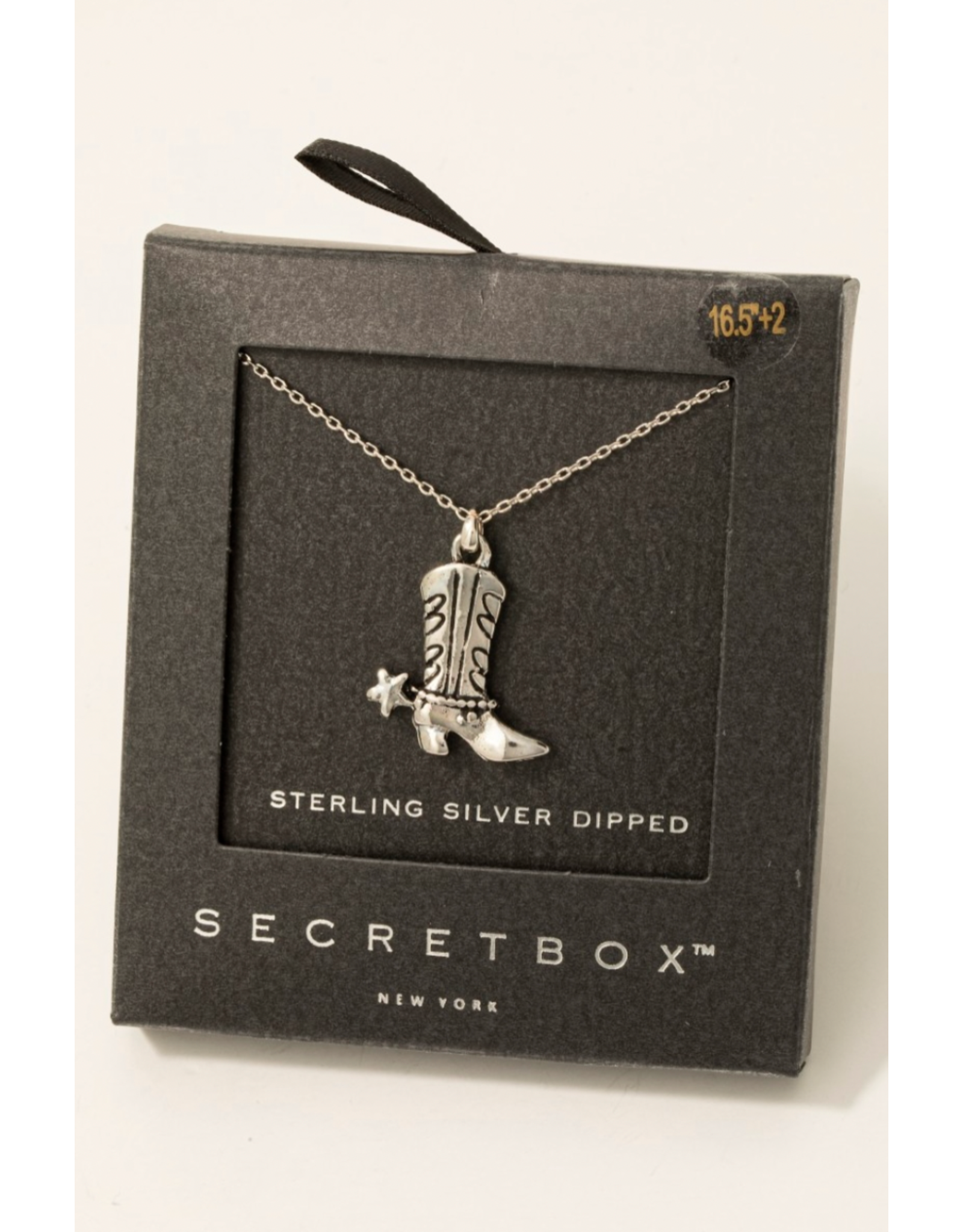 Fame Accessories Western Cowboy Boots Necklace (Sterling silver dipped)