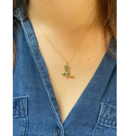 Fame Accessories Gold Dipped Western Cowboy Boots Necklace (14K Gold Dipped)