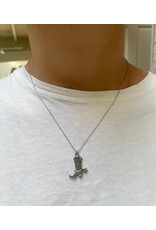 Fame Accessories Western Cowboy Boots Necklace (Sterling silver dipped)