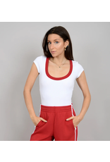 RD Style RD Style - Scootie Scoop Neck Tee (White / Crimson)