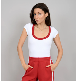 RD Style RD Style - Scootie Scoop Neck Tee (White / Crimson)