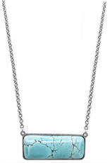 Blandice Silver necklace with rectangular turquoise pendant