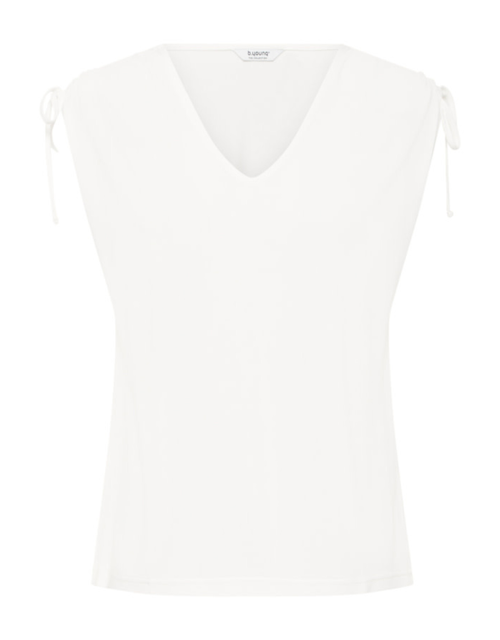 b.young b.young - Perl V Neck Tee with Shoulder Ties (Marshmallow)