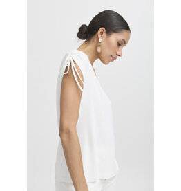 b.young b.young - Perl V Neck Tee with Shoulder Ties (Marshmallow)