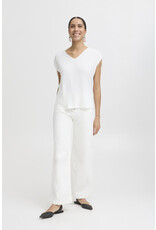 b.young b.young - Perl V Neck Tee with Shoulder Ties (Marshmallow)