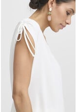 b.young b.young - Perl V Neck Tee with Shoulder Ties (Marshmallow)