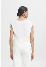b.young b.young - Perl V Neck Tee with Shoulder Ties (Marshmallow)