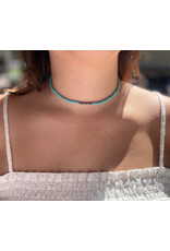 Blandice Beaded turquoise choker necklace