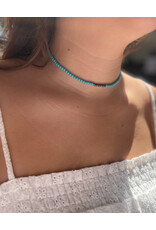 Blandice Beaded turquoise choker necklace