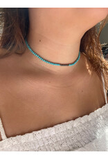 Blandice Beaded turquoise choker necklace