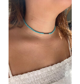 Blandice Beaded turquoise choker necklace