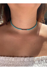 Blandice Beaded turquoise choker necklace
