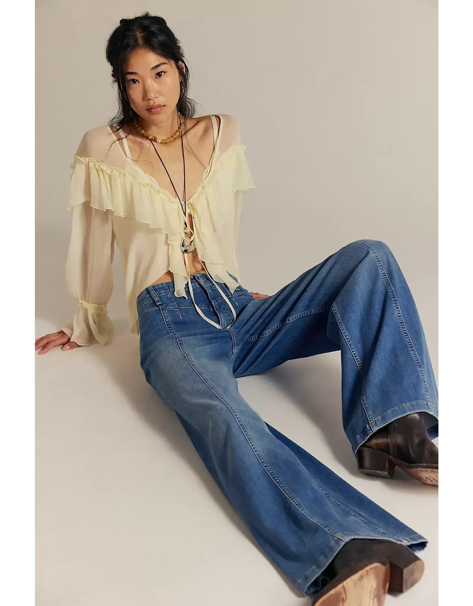 Free people Free People - Libre Wide Leg Jeans (Goodie Goodie)
