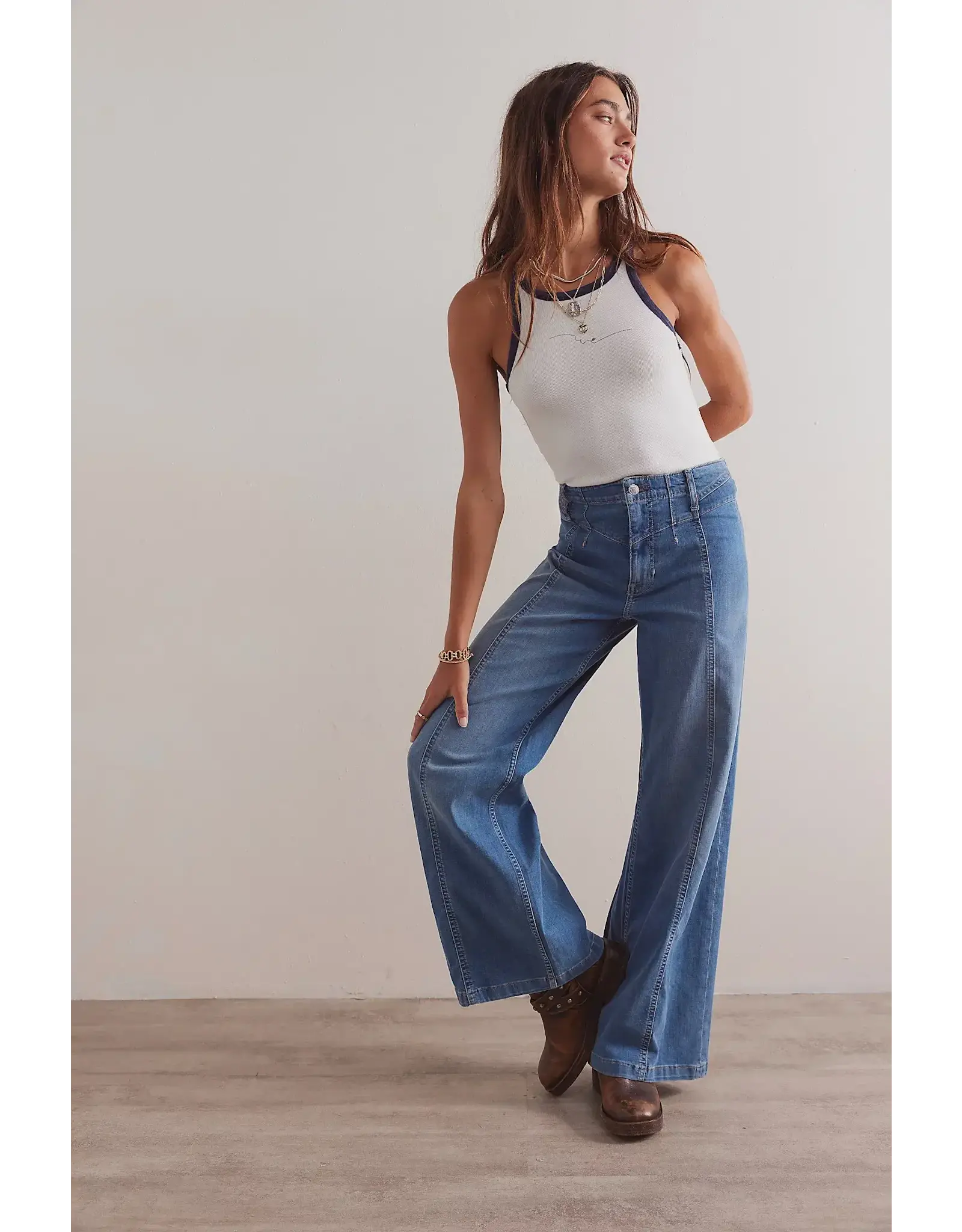 Free people Free People - Libre Wide Leg Jeans (Goodie Goodie)
