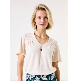 Garcia Garcia - Tee with Lace Shoulders (Whitecap)