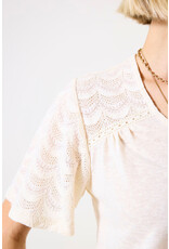Garcia Garcia - Tee with Lace Shoulders (Whitecap)