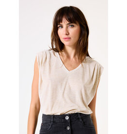 Garcia Garcia - Tee with Pleated Shoulders (Sand Melee)