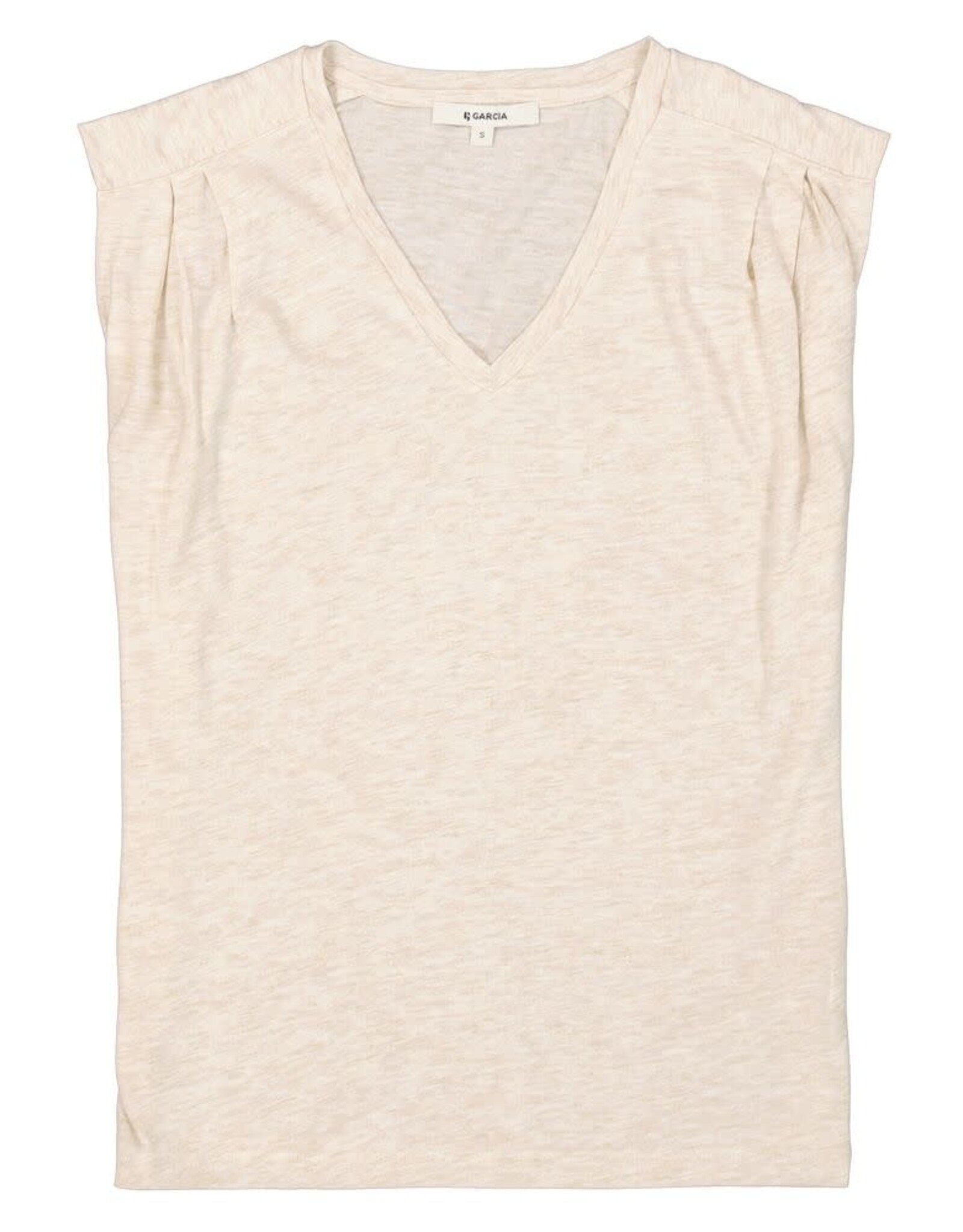 Garcia Garcia - Tee with Pleated Shoulders (Sand Melee)