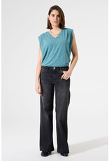Garcia Garcia - Tee with Pleated Shoulders (Blue Lagoon)