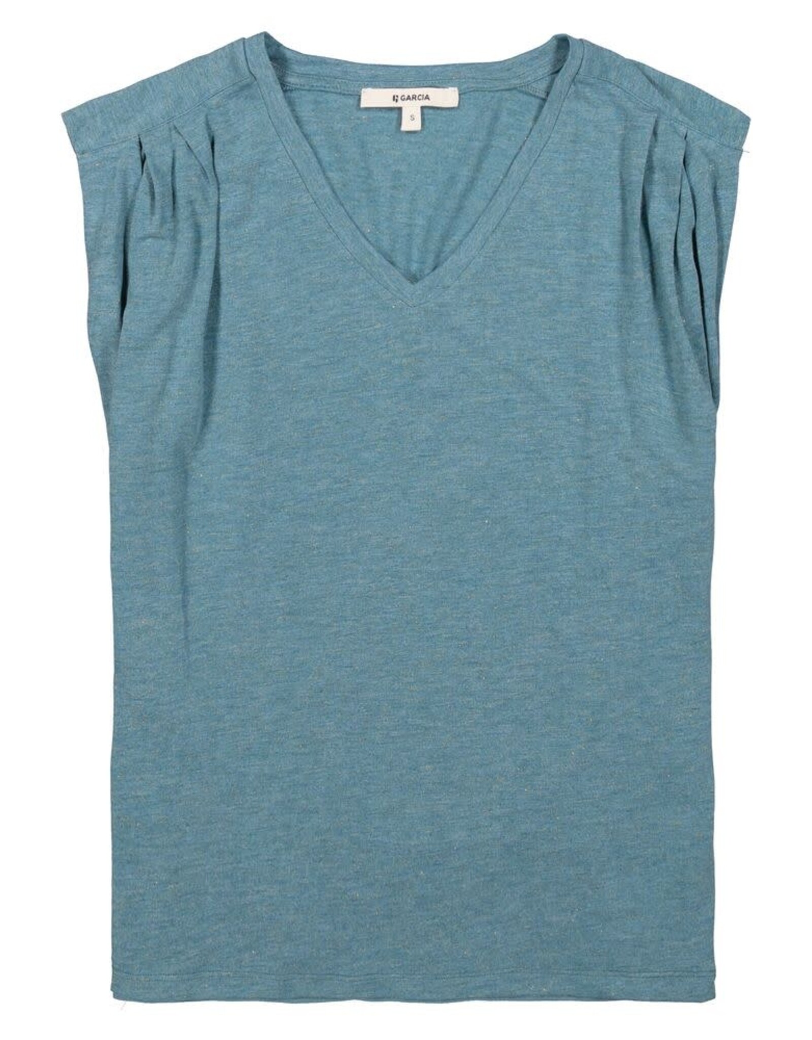 Garcia Garcia - Tee with Pleated Shoulders (Blue Lagoon)