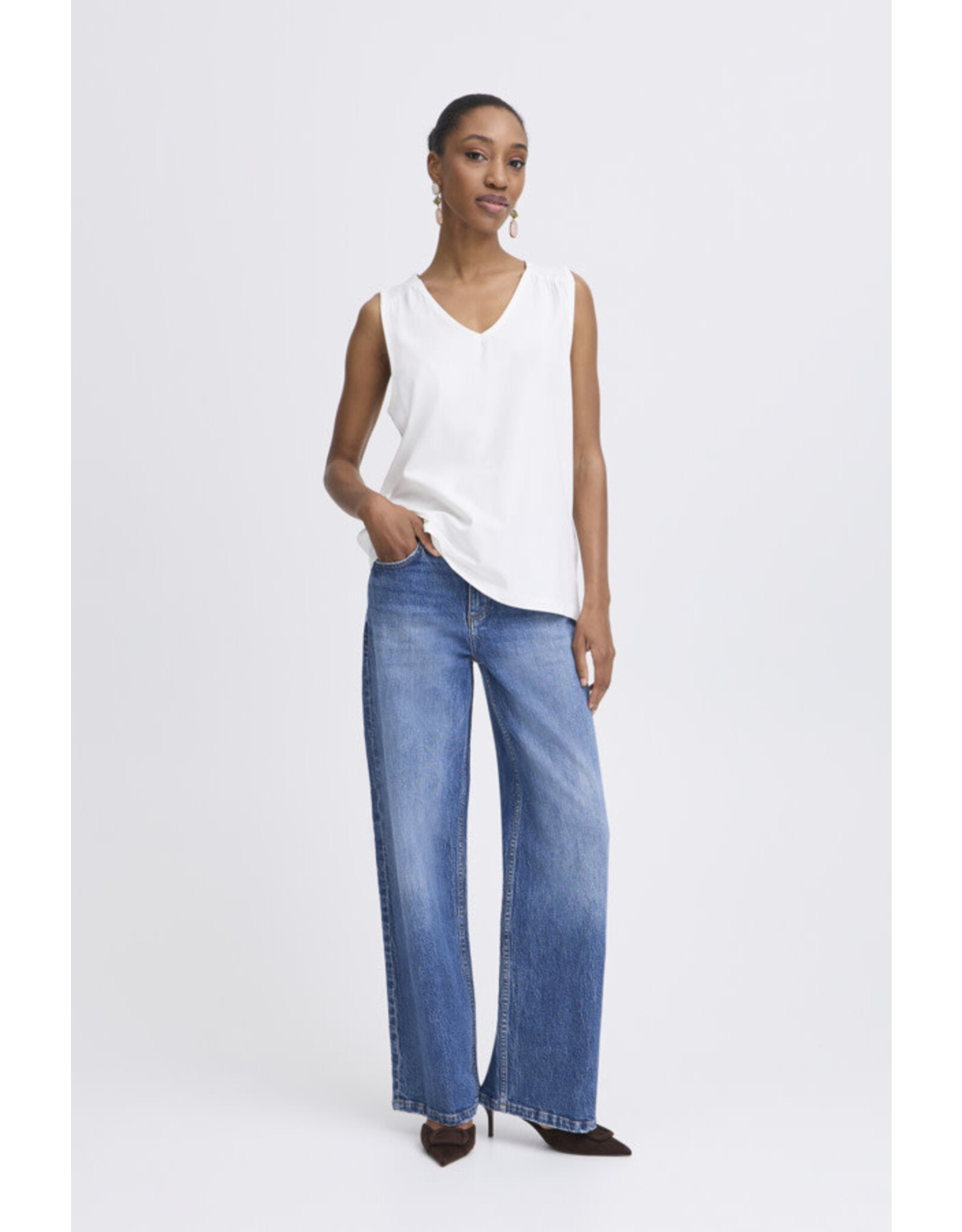 b.young b.young - Pandinna V Neck Top (Marshmallow)