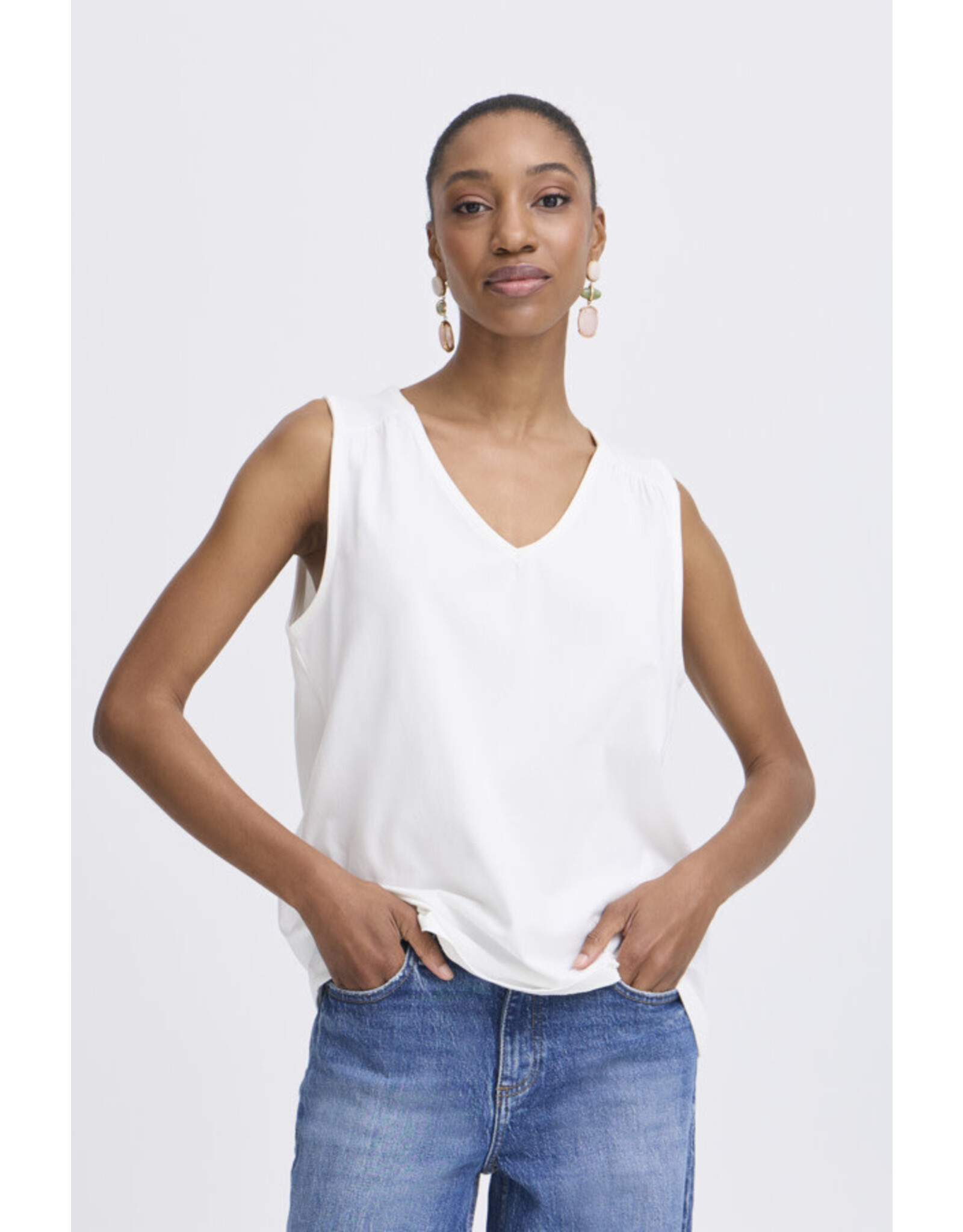 b.young b.young - Pandinna V Neck Top (Marshmallow)