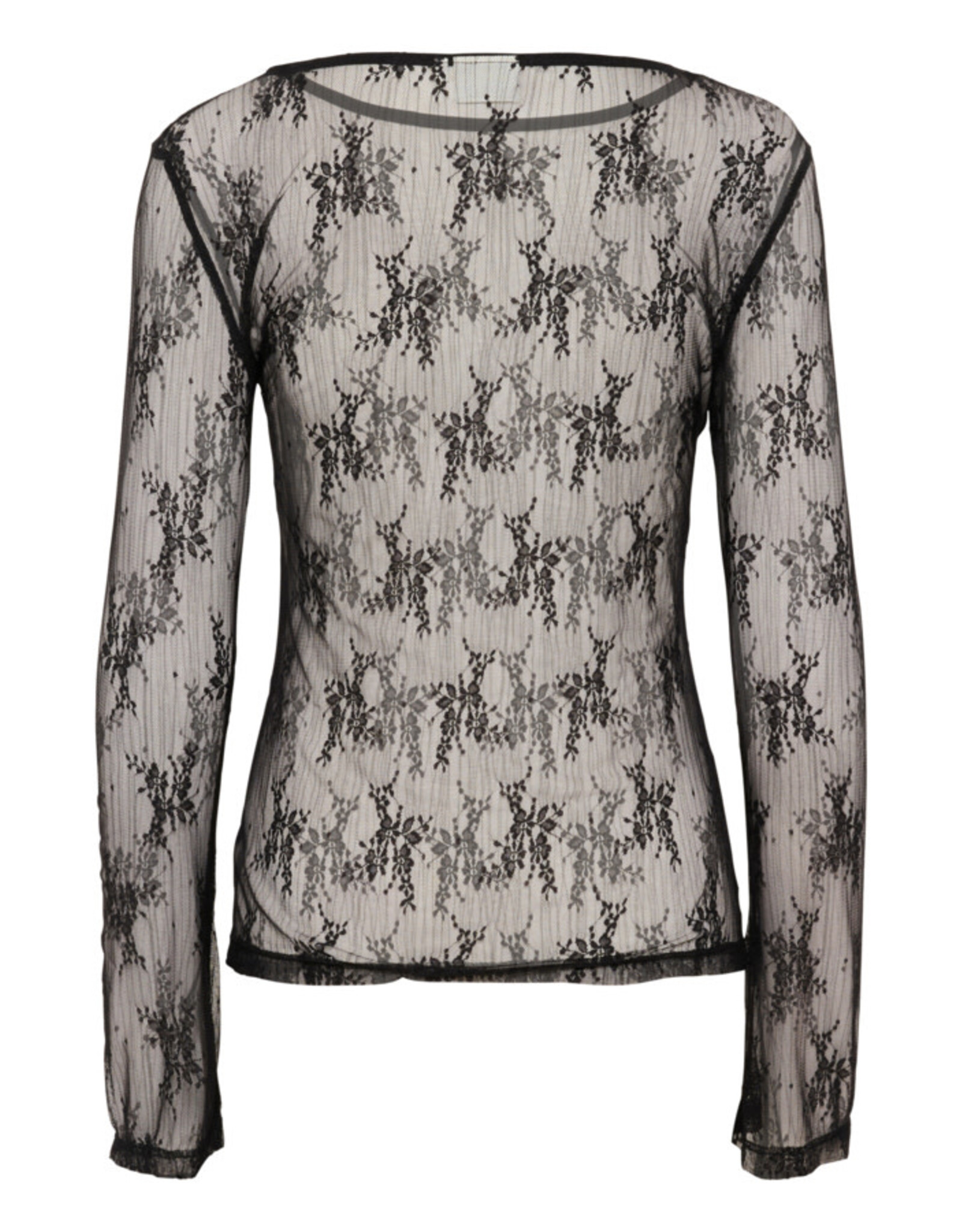 Kaffe Kaffe - Penelope Long Sleeve Lace Top (Black Deep)